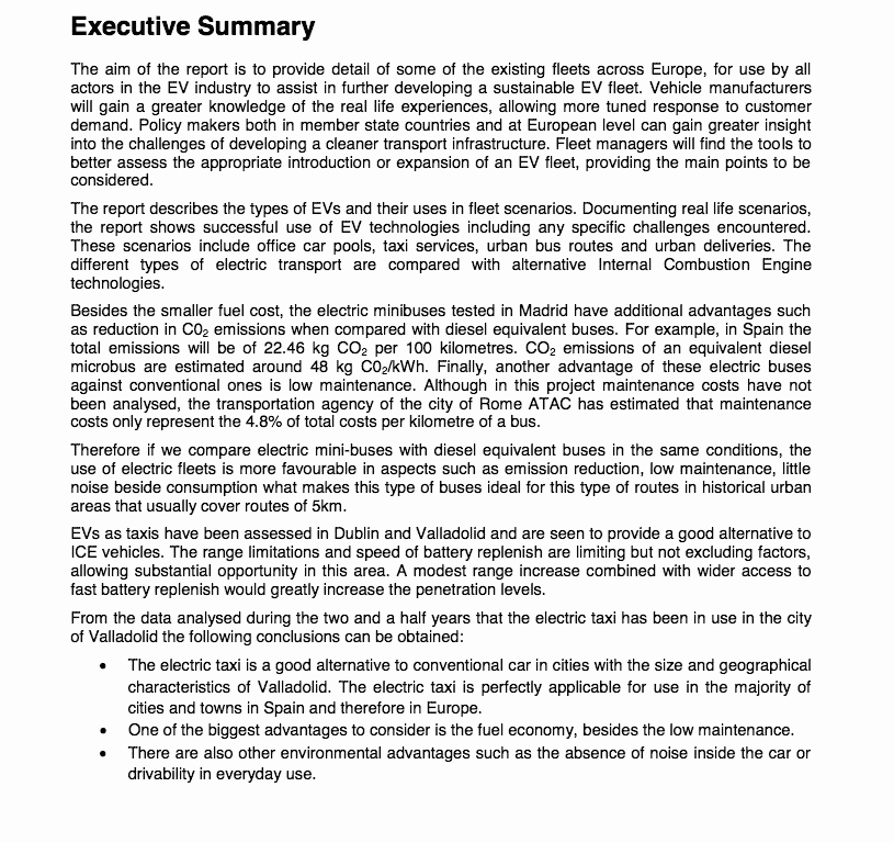 Executive Summary Report Example Lovely Green Emotion Project Project Results Economic