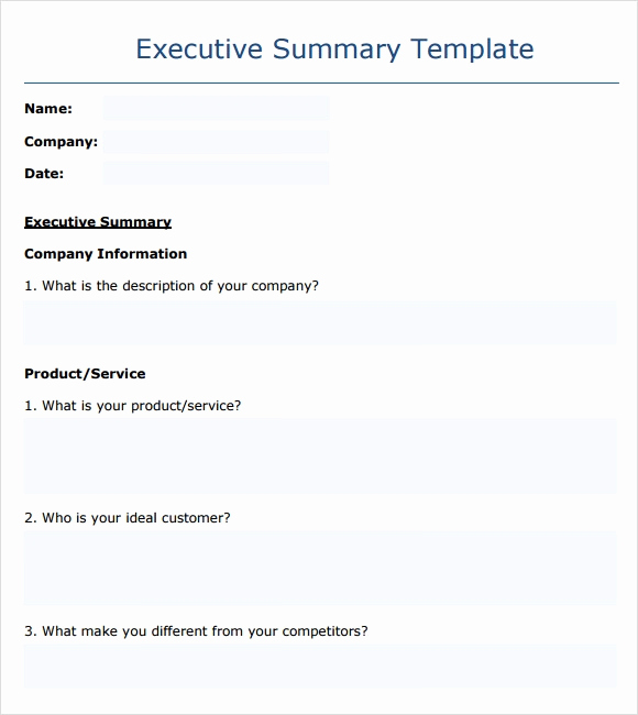Executive Summary Template Word Beautiful Sample Executive Summary Template 8 Documents In Pdf