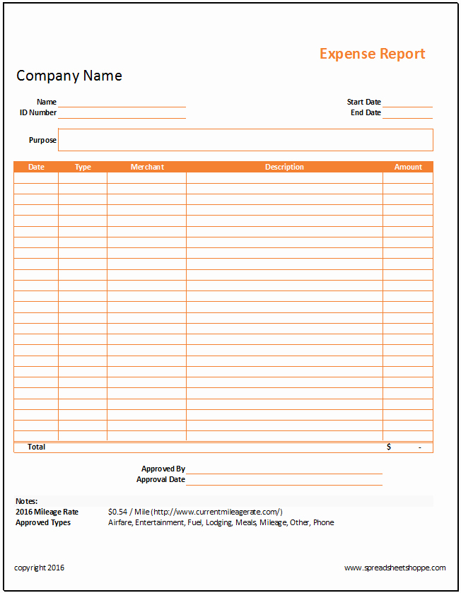 Expense Report Template Free Awesome Expense Report Template