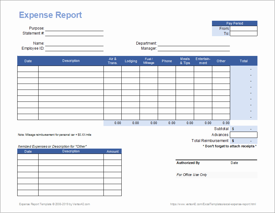 Expense Report Template Free Elegant Free Excel Expense Report Template