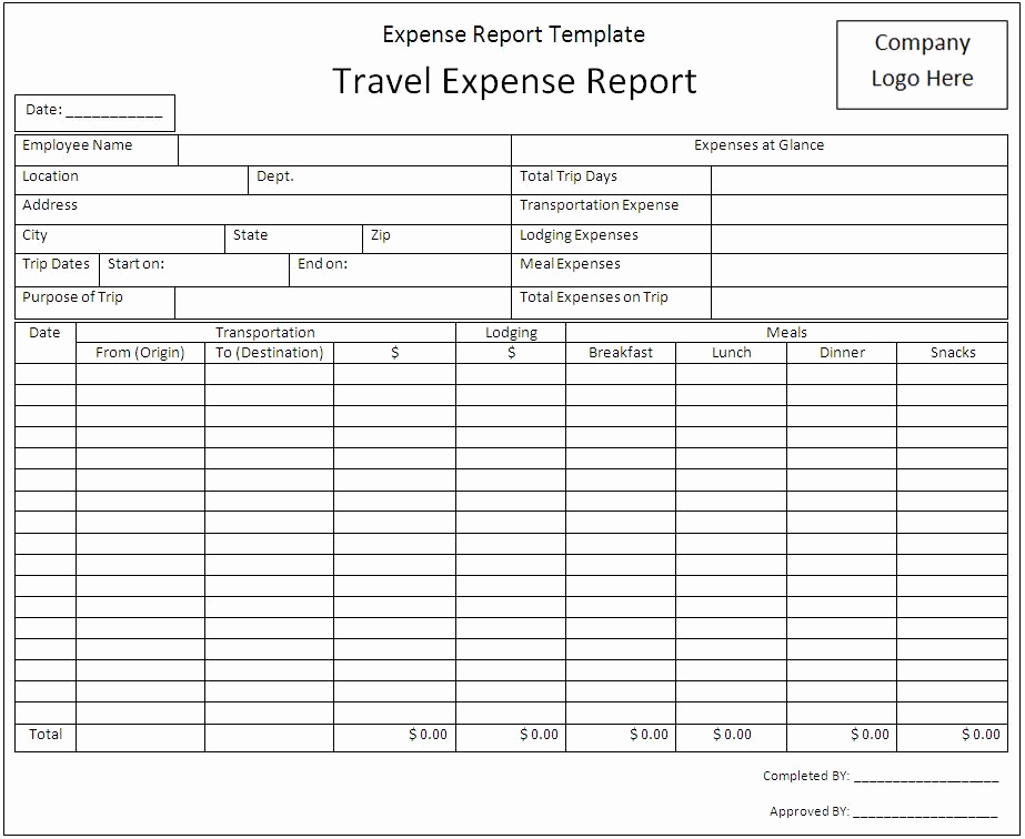 Expense Report Template Free Unique Expense Report Template