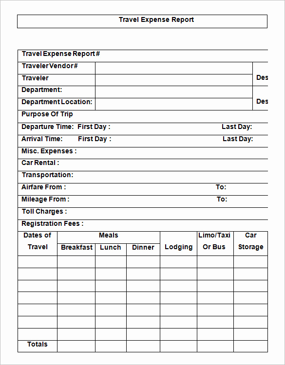 Expense Report Templates Excel New 15 Travel Expense Report Templates Free Word Excel