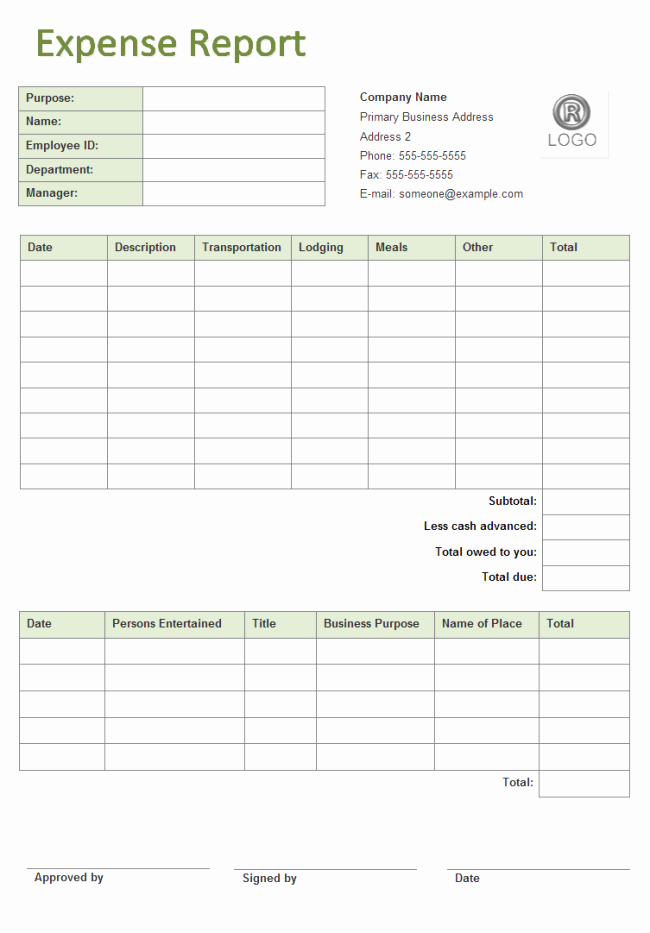 Expenses Report Template Excel Elegant Business Expense Report