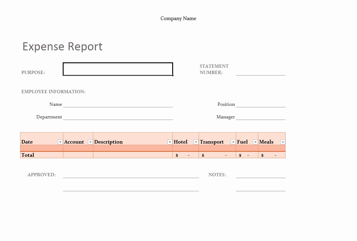 Expenses Report Template Excel Fresh Excel Expense Report Template