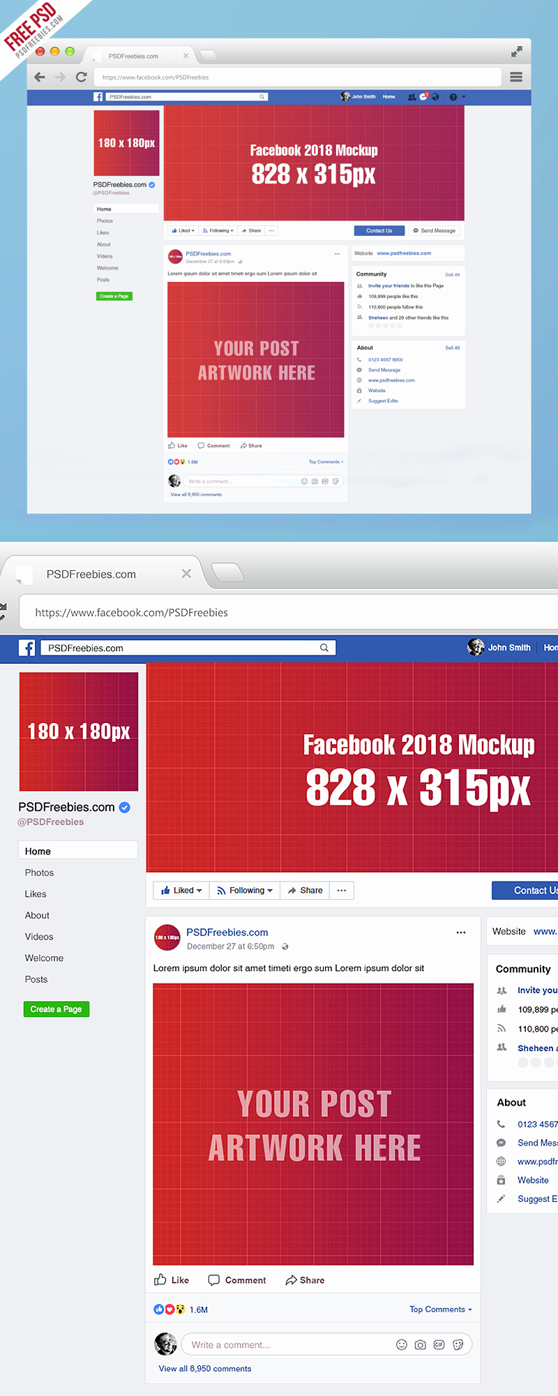 Facebook Business Page Template Awesome Page Mockup 2018 Template Psd On Behance