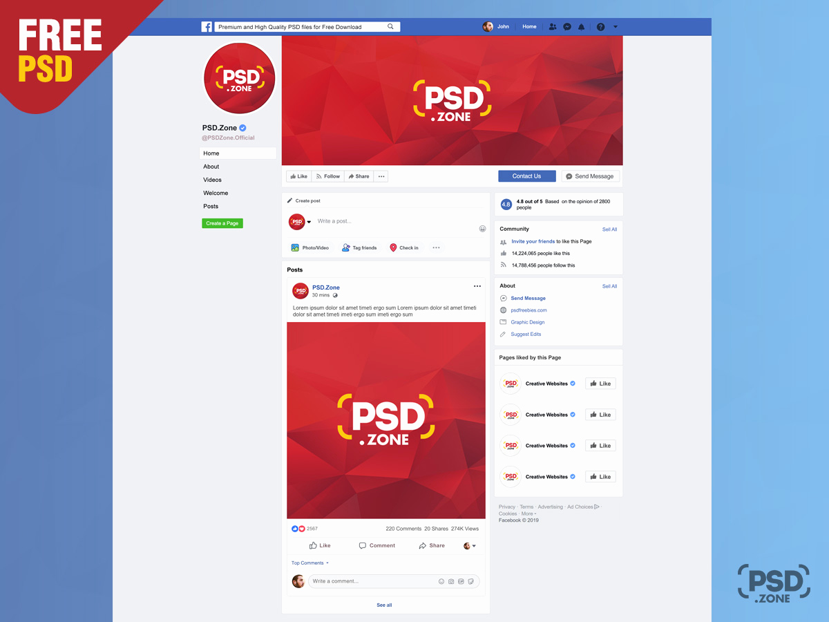 Facebook Cover Template Psd Inspirational Page Mockup 2019 Template Psd Psd Zone