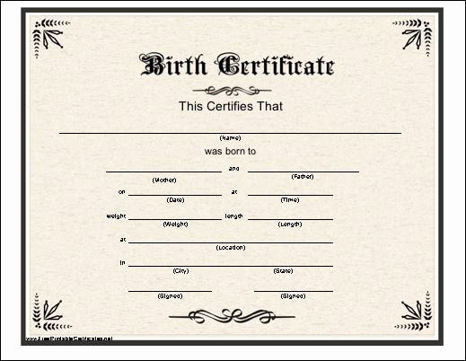 Fake Birth Certificate Maker Unique A Basic Printable Birth Certificate with An Elaborate