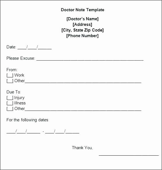 Fake Doctors Note for School Inspirational Fake Doctors Note Template for Work or School Pdf