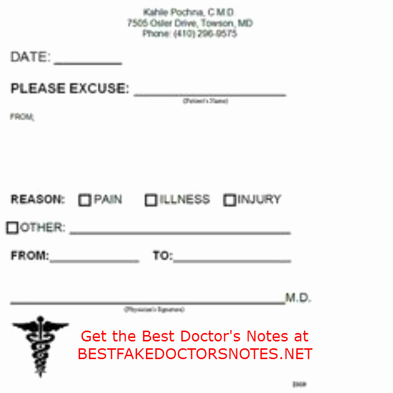 Fake Doctors Note for School Unique Fake Doctors Note for Work or School