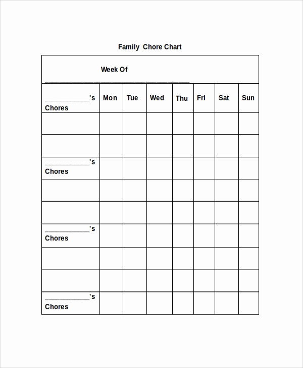 Family Chore Chart Template Luxury 19 Sample Chore Charts