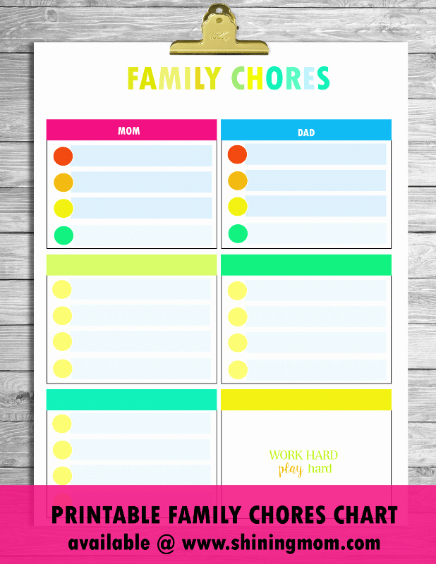 Family Chore Chart Template New Free Printable Chore Charts that Work