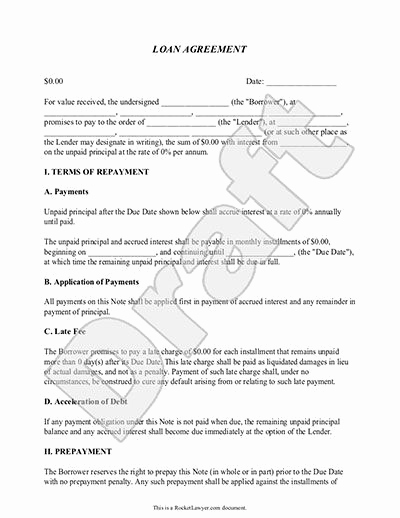 Family Loan Agreement Template Fresh Loan Agreement Template Loan Contract form with Sample