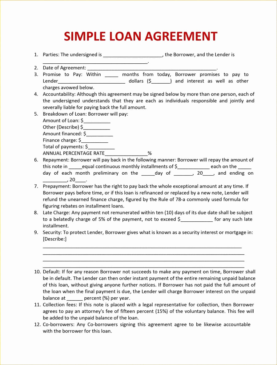 Family Loan Agreement Template Luxury 40 Free Loan Agreement Templates [word &amp; Pdf] Template Lab