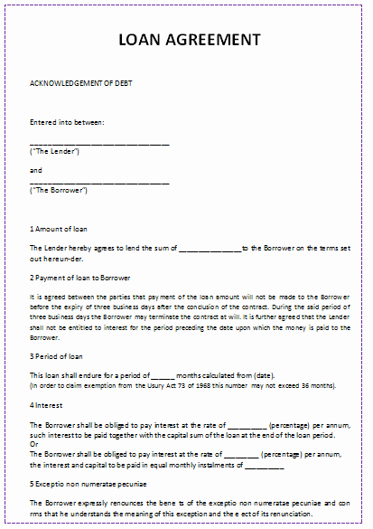 Family Loan Agreement Template New 45 Loan Agreement Templates &amp; Samples Write Perfect