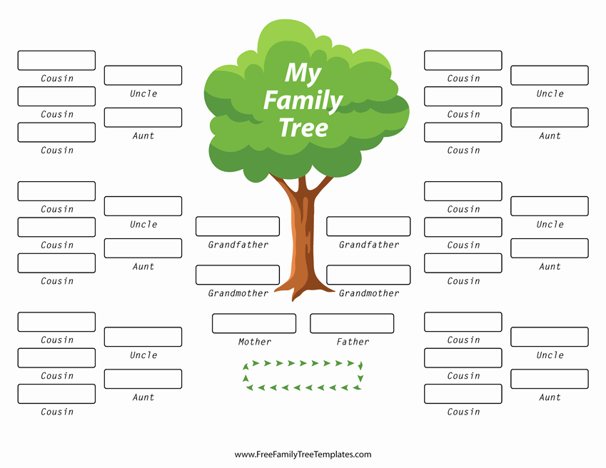 Family Tree Template with Siblings New Family Tree with Aunts Uncles and Cousins Template – Free