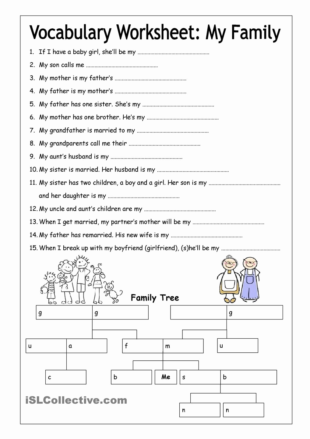 Family Tree Worksheet Printable Best Of Vocabulary Worksheet My Family Medium
