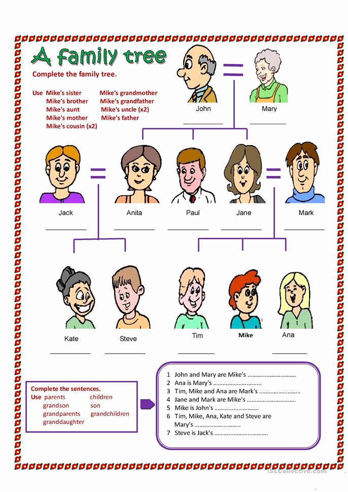 Family Tree Worksheet Printable Fresh 86 Free Esl Family Tree Worksheets