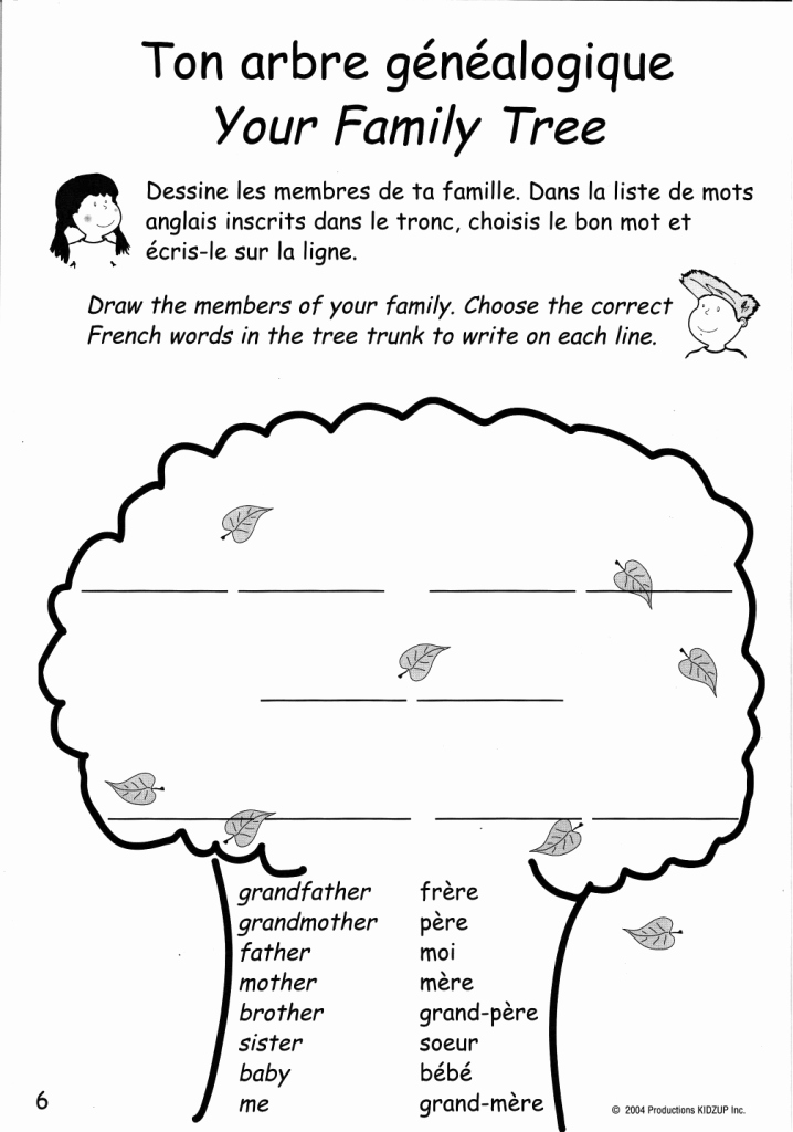 Family Tree Worksheet Printable New French Family Tree Printable Worksheet