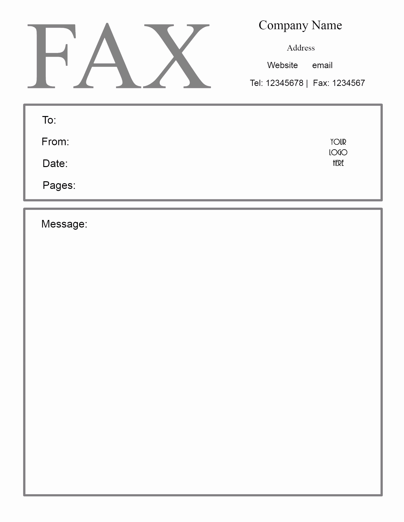 Fax Cover Page Template Luxury Free Fax Cover Sheet Template