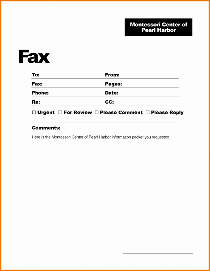 Fax Cover Page Template Unique Fax Cover Template Microsoft Word Picture – Free Fax Cover