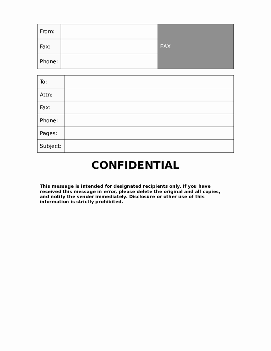 Fax Cover Sheet Confidential Best Of Fax Cover Sheet Template Printable Fax Cover Page Sample