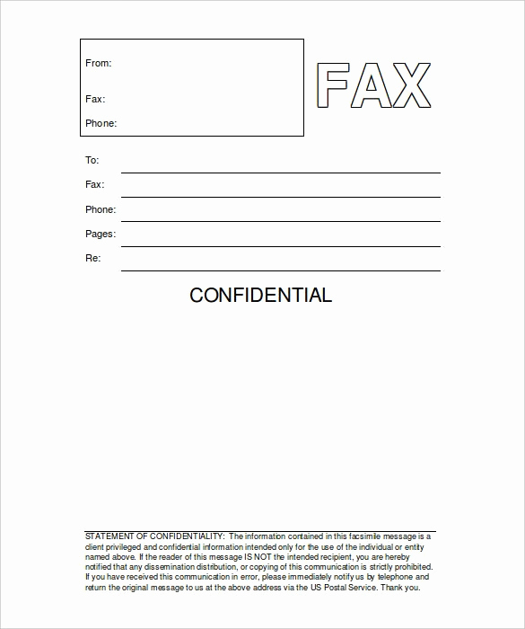 Fax Cover Sheet Confidential New Fax Templates for Word Image – Free Fax Cover Sheet