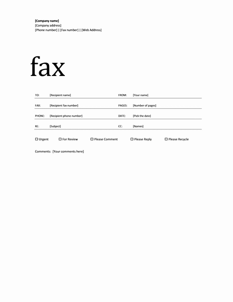 Fax Cover Sheet Microsoft Word Awesome Fax Cover Sheet Template