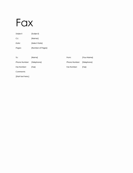 Fax Cover Sheet Microsoft Word Lovely Fax Covers Fice