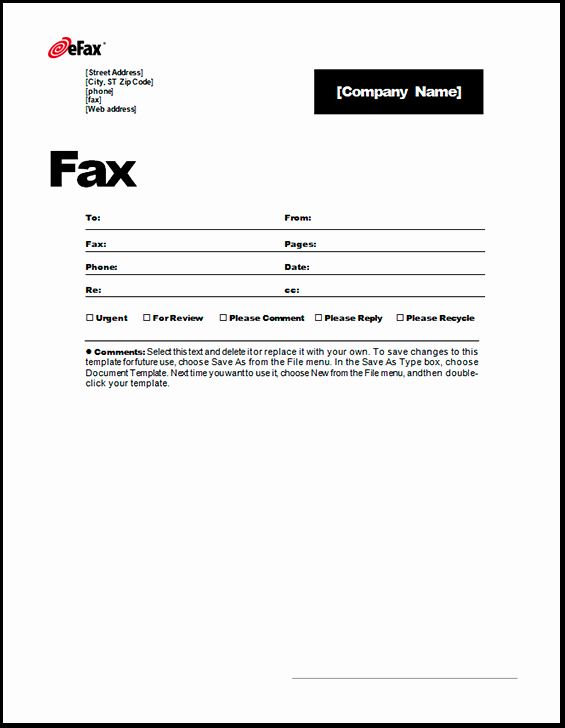 fax cover sheet template free