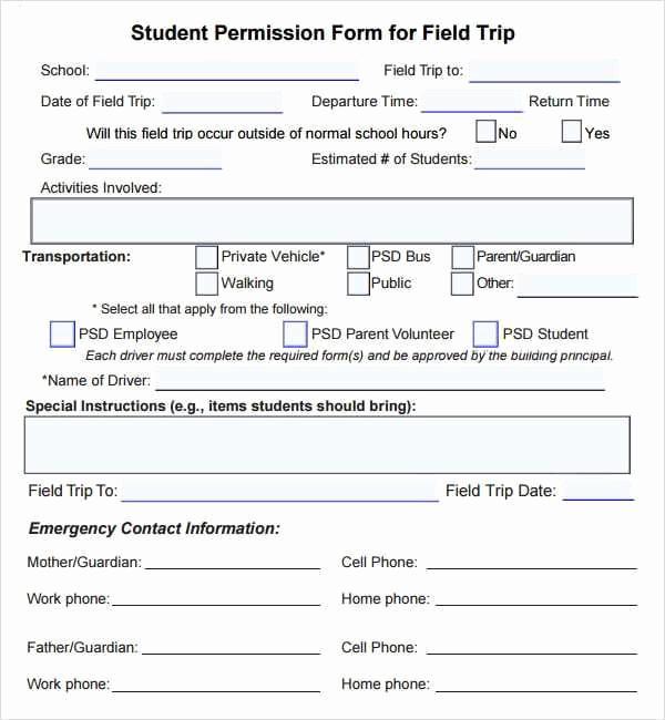 Field Trip Permission Slip Template Best Of 11 Permission Slip Templates Word Excel Pdf formats