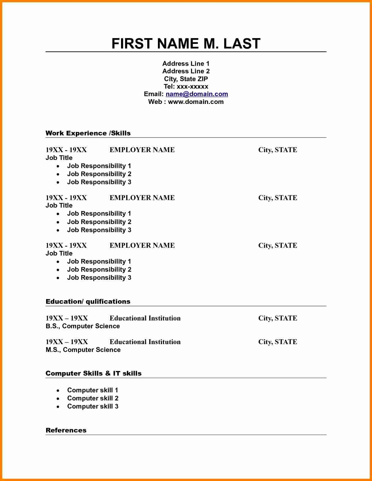 Fill In the Blank Resume Awesome 8 Free Fill In the Blanks Resume