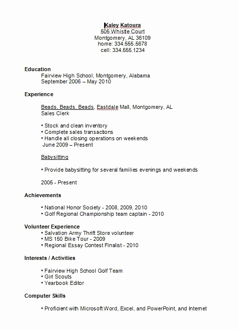 First Time Job Resume New First Time Resume Pelosleclaire