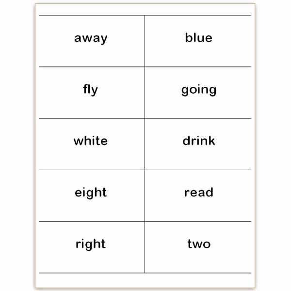 Flash Card Template Word New where to Find and How to Make Printable Dolch Sight Word