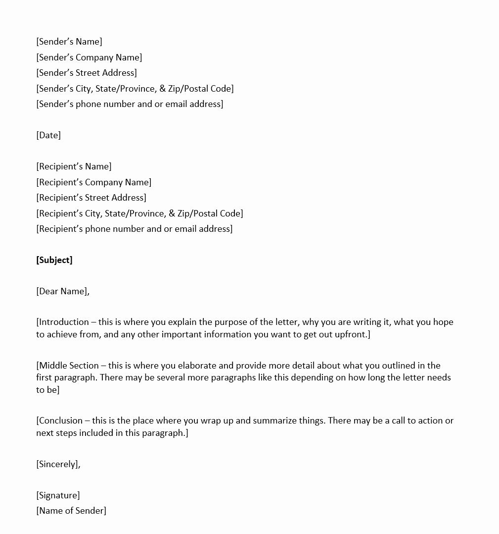 Formal Business Letter Template Elegant How to Address A Letter Overview and Things to Include