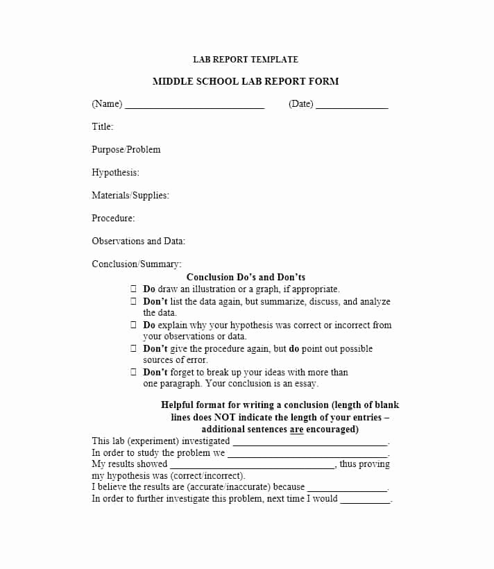 Formal Lab Report Template Lovely 40 Lab Report Templates &amp; format Examples Template Lab