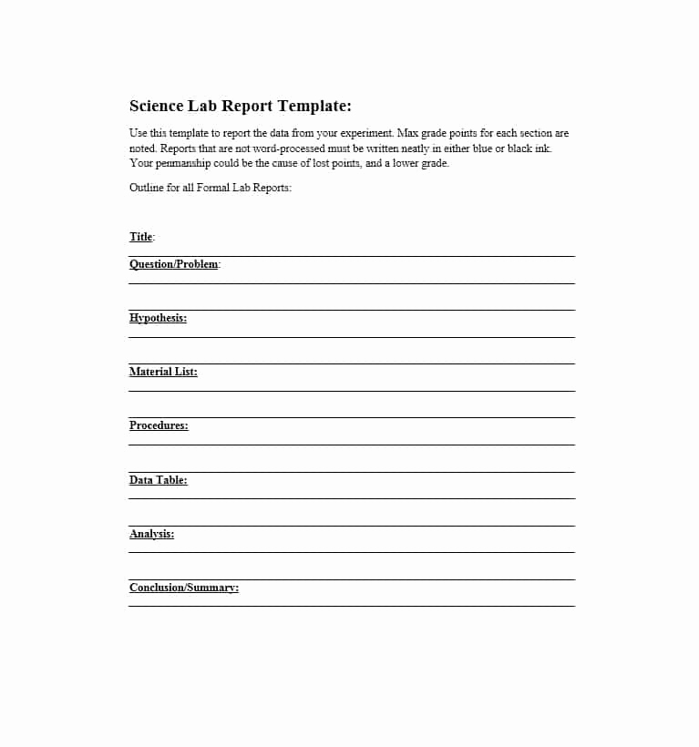 Formal Lab Report Template New 40 Lab Report Templates &amp; format Examples Template Lab