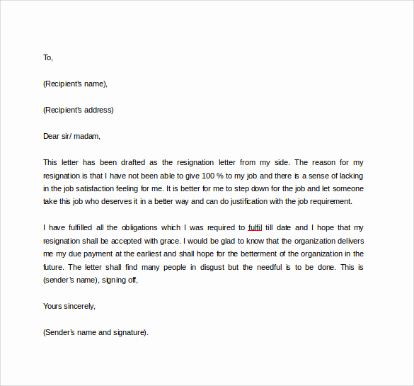 Formal Resign Letter Template Beautiful formal Resignation Letter 40 Download Free Documents In