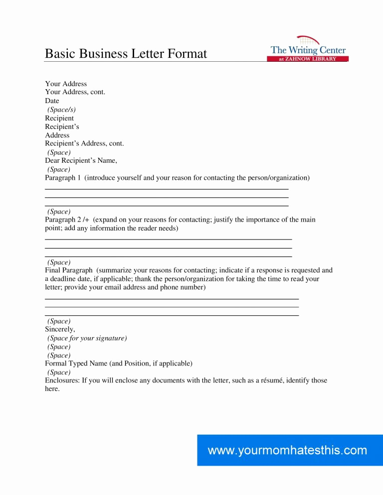 Format Of Business Letter Beautiful Business Letter format – Download Samples Of Business