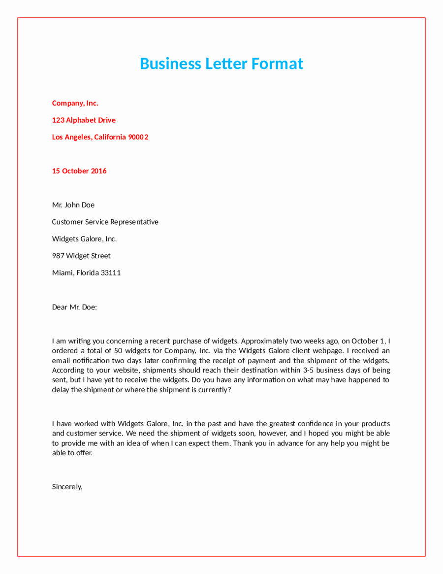 Format Of Business Letter Elegant Ficial Letter format How to Write An Ficial Letter