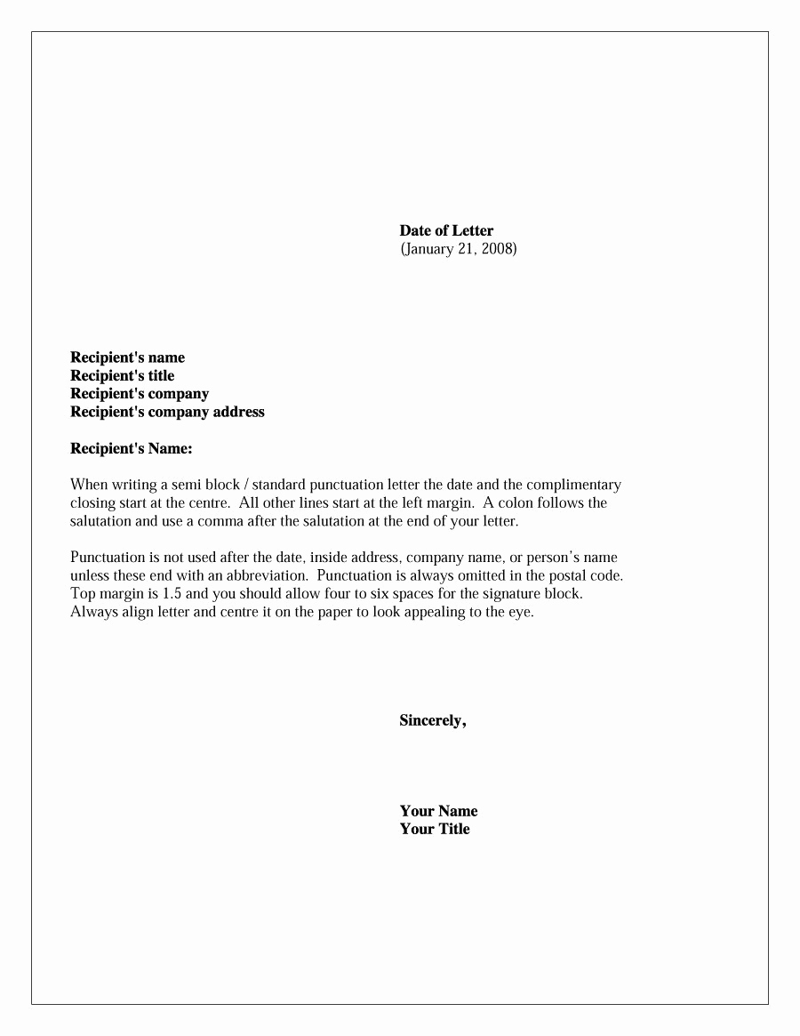 Format Of Business Letter Unique 35 formal Business Letter format Templates &amp; Examples
