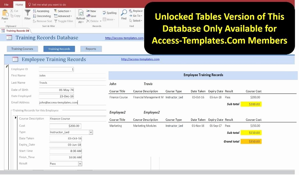 Free Access Database Templates Best Of Access Database Employee Training Plan and Record