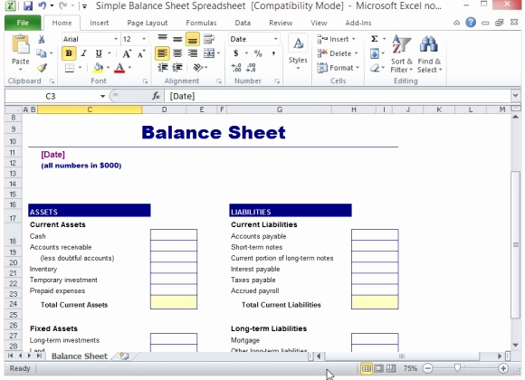 Free Balance Sheet Template Beautiful Simple Balance Sheet Template for Excel