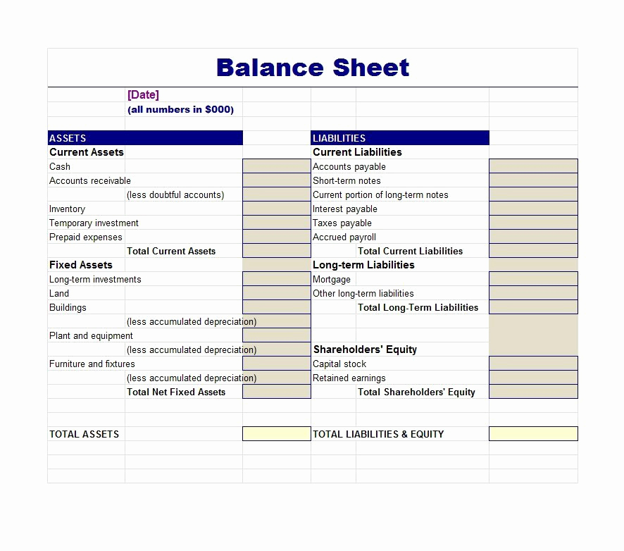Free Balance Sheet Template Fresh 41 Free Balance Sheet Templates &amp; Examples Free Template