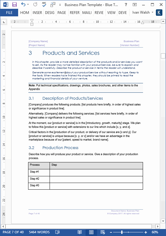 Free Business Plan Template Word Awesome Business Plan Templates 40 Page Ms Word 10 Free Excel