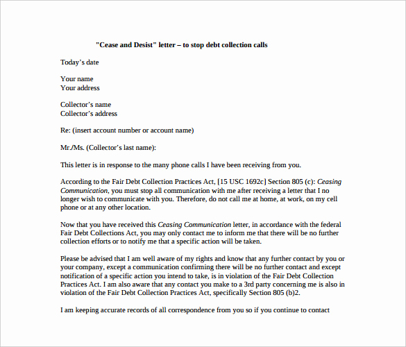 Free Cease and Desist Letter New Cease and Desist Letter Template – 6 Free Word Pdf