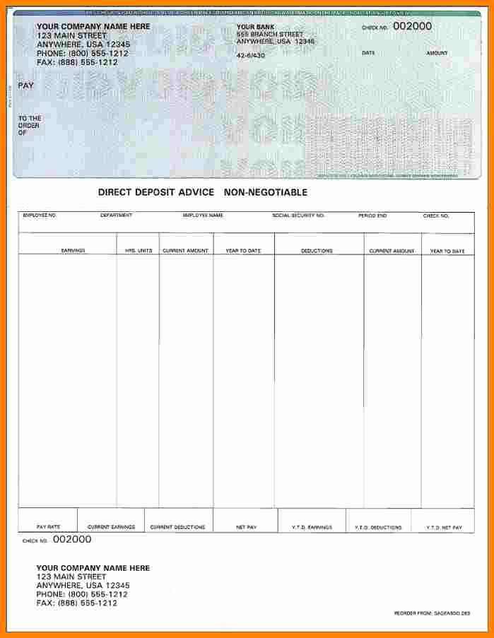 Free Check Stub Template Best Of 6 Payroll Check Templates Free