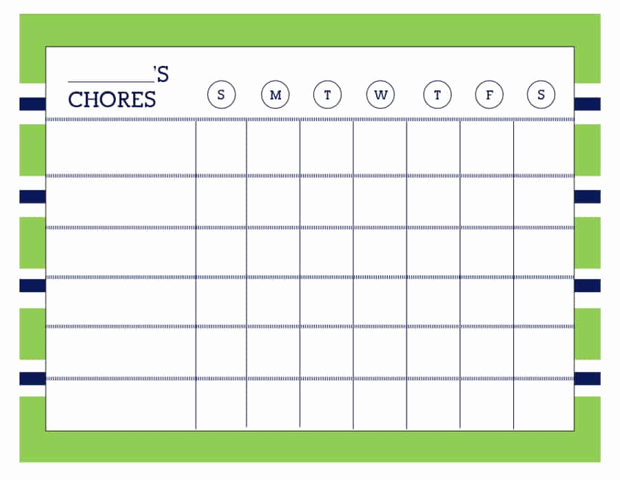 Free Chore Chart Template Beautiful 43 Free Chore Chart Templates for Kids Template Lab