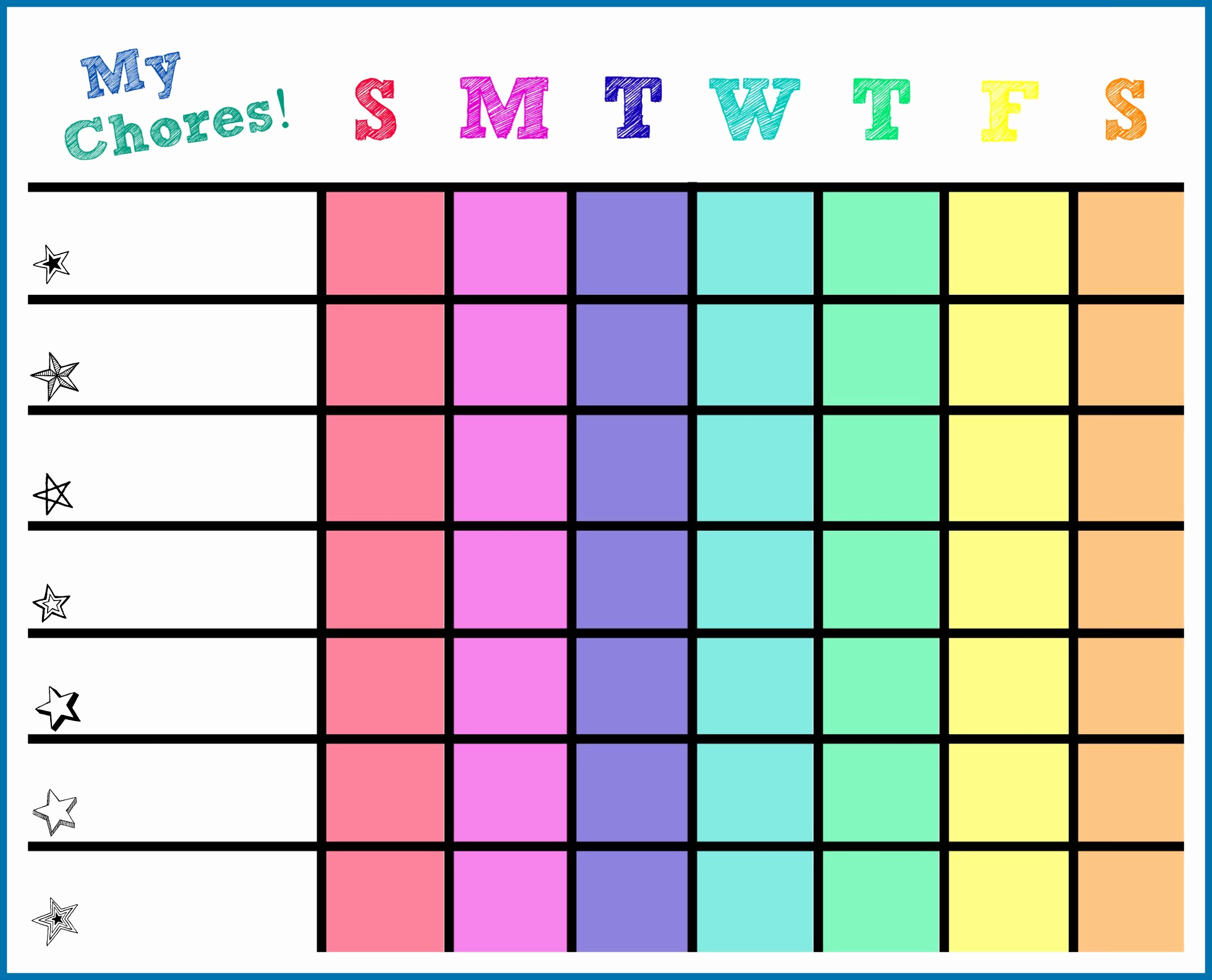 Free Chore Chart Template Elegant 5 Free Chore Chart Templates Word Excel Pdf formats