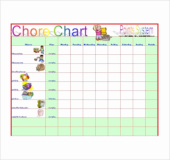 Free Chore Chart Template Fresh Chore List Template 10 Free Word Excel Pdf format