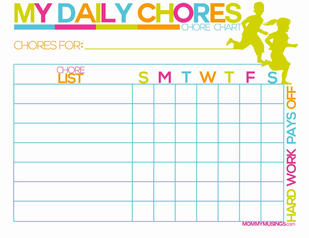 Free Chore Chart Template Lovely Free Printable Kids Chore &amp; Rewards Chart